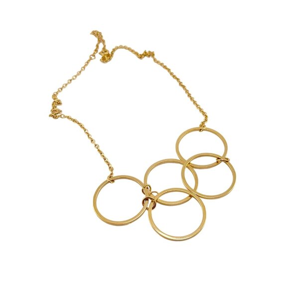 Avon Gold Tone Circle Link Necklace Statement Jewelry for Women Fashion Accessor - Picture 5 of 7